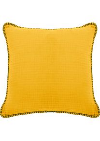 done. , Dekokissen »Nayla« unifarben, Reißverschluss, Kissenhüle ohne Füllung, 1 Stück , goldfarben + unifarben , Obermaterial: 100% Baumwolle ,...