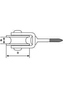Magni, Möbelrollen, PÖSAMO Vogelrolle m. Schraube galZn f. Seil Ø b. 6,0mm