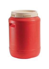Wemas, Absperrung, Batteriefass 60l HD-PE reinorange (Deckel hellelfenbein) m.Griffmulden