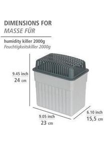 Wenko Feuchtigkeitskiller 2 kg Grau Raumentfeuchter, Luftentfeuchter, Grau