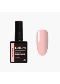 Nailura, Nagellack, - Rubber Base 8 - Salmon Pink - 10 ml (salmon pink, Base Coat)