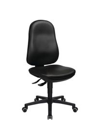 Topstar, B&uuml;rostuhl, Point 70 Rollen Kunstlederpolster schwarz 410-530 mm