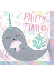 Amscan 16 narwhal party napkins 33cm