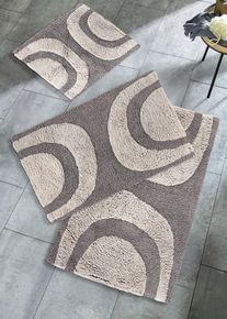 bonprix Alfombrilla de baño con diseño semicircular, gris, esterilla de baño 50x90 cm