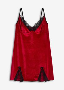 bonprix Mujer, Vestido de terciopelo, rojo, 36/38