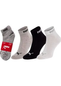 Puma, Unisex, Sportsocken, Unisex Quarter 3 Pair Pack Assorted Socken, Grau/Weiss/Schwarz, 40-42 (39 - 42), Mehrfarbig