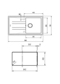 Teka, Sp&uuml;lbecken, Stone 50 B-TG 1C 1E (Einbausp&uuml;le mit Abtropffl&auml;che, 51 cm, 86 cm)