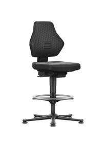 bimos, B&uuml;rostuhl, Arbeitsdrehstuhl Air Flow Bodengleiter + Fussring Supertec-Gewebe schwarz 570-850 mm