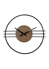 Rebecca Mobili Orologio da Parete Design Moderno Mdf Metallo Nero Marrone 50 cm
