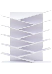 Libreria Scaffale 10 Ripiani Legno Bianco Stile Moderno Urban 160x44,5x22