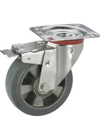 D&Ouml;RNER+HELMER D&ouml;rner + Helmer, M&ouml;belrollen, Lenkrolle Vollgummi-Rad &oslash; 100mm Transportrolle mit Feststeller Tragkraft 180kg