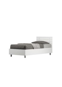 Letto singolo contenitore 80x200 testata dritta con doghe bianco frassino Ankel