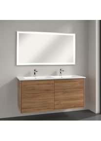 Villeroy & Boch Villeroy & Boch Finero Badm&ouml;bel Set 130 cm Kansas Oak Waschtisch mit Waschtischunterschrank und Spiegel