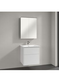 Villeroy & Boch Villeroy & Boch Finero Badm&ouml;bel Set 60 cm, Glossy White Waschtisch mit Waschtischunterschrank und Spiegelschrank