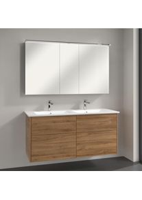 Villeroy & Boch Villeroy & Boch Finero Badm&ouml;bel Set 130 cm, Kansas Oak Waschtisch mit Waschtischunterschrank und Spiegelschrank