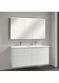 Villeroy & Boch Villeroy & Boch Finero Badm&ouml;bel Set 130 cm, Glossy White Waschtisch mit Waschtischunterschrank und Spiegelschrank