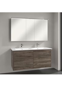 Villeroy & Boch Villeroy & Boch Finero Badm&ouml;bel Set 130 cm, Stone Oak Waschtisch mit Waschtischunterschrank und Spiegelschrank