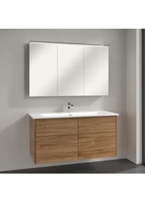 Villeroy & Boch Villeroy & Boch Finero Badm&ouml;bel Set 120 cm, Kansas Oak Waschtisch mit Waschtischunterschrank und Spiegelschrank
