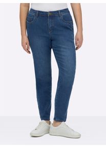 sheego Dames Jeans in 5-pocketsmodel met lichte wassing in blue-stonewashed ,maat 40, Witt, 74% Katoen, 22% Polyester, 3% Viscose, 1% Elastan