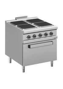 MBM Fourneau &eacute;lectrique inox - 4 plaques carr&eacute;es - sur four - 90/80 cm - s&eacute;rie 98 | Professionnel | HoReCa | CHR