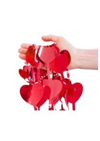 DIY Backdrop Vorhang Herzen in Rot - Fotobox 2m