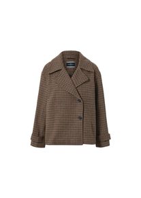 Tchibo - Karierte Jacke mit Wolle - Damen - Gr. 36 - dunkelblau/kariert