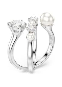 Swarovski, Ring, Matrix Cocktailring mit Kristallperlen und Zirkonia in offenem Design, (52)