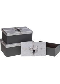 Rozette, Geschenkverpackung, Geschenkbox mit Schleife, 3 Stück, Silber ROSETT (Geschenkbox, 3 x)