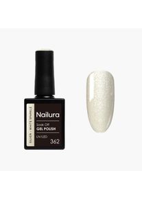Nailura, Nagellack, - Gel Polish 362 - Silver White Sparkle - 10 ml (Silver White Sparkle, UV-Gel Lack)