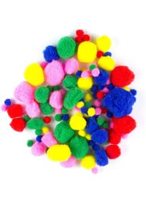 Magni, Salonbedarf, Pompoms 100er bunt verschiedene Grössen
