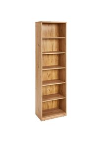 Xora Regal, Eiche Artisan, Holzwerkstoff, 5 F&auml;cher, 55x194x36 cm, Typenauswahl, Wohnzimmer, Regale, B&uuml;cherregale