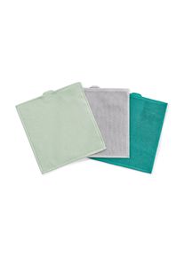 Tchibo - Chusteczki kosmetyczne z mikrowłókna - kolor: zielony/szary