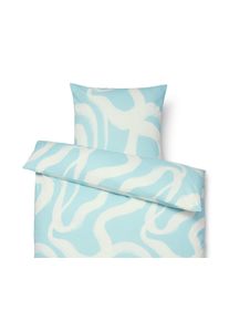 Tchibo - Pościel bawełniana premium - kolor: beżowy/niebieski
