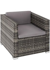 TecTake Poltrona in rattan Lignano - grigio - 404783