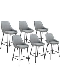 TecTake Taburete alto SIERA con respaldo Tejido gris/negro - 405871