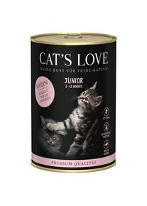 Cat's Love 6 x 400 g pour chat.- Junior poulet
