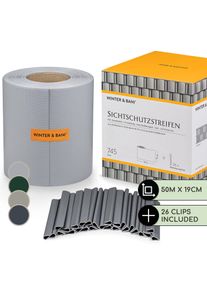 Blumfeldt Árnyékoló szalagok kerítésre PVC, 450 g/m², 50 x 19 cm, kapcsok