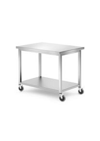 Mesa de trabajo móvil Hendi con carrito de servicio y estante base 1000x700x850mm