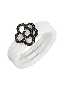 Jacques Lemans , Damen , Fingerring »925/- Sterling Silber rhodiniert« , weiß , 060 (19,1) , Hochglanzpolierte Oberfläche