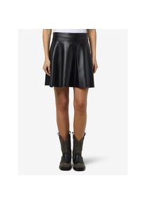 Noisy may , Damen , Lederimitatrock »NMANDY PU HW FLARED SKIRT WVN NOOS« , Black , L , L , Minirock von Noisy may