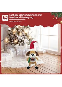SHX , Weihnachtsfigur »Singender und schaukelnder Hund« Bewegung, lebhafte Musik , Mehrfarbig