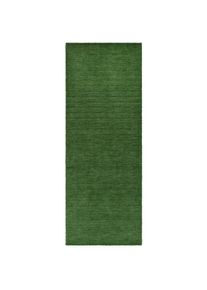 THEKO , Wollteppich »Gabbeh Uni, Handgefertigt, Teppich, meliert, reine Wolle, « rechteckig 14 mm Höhe Teppich-Läufer, Wohnzimmer, Flur, auch als...