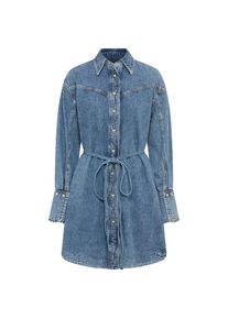 BOSS Orange , Damen , Hemdblusenkleid »Shirtdress Premium Damenmode« Eingrifftaschen , Medium Blue 420 , N-Gr , L (40) -N-Gr , L (40) , Jeanskleid...