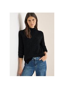 Cecil , Damen , Stehkragenpullover , Black , XS (36) , XS (36) , Chenille Pullover von CECIL