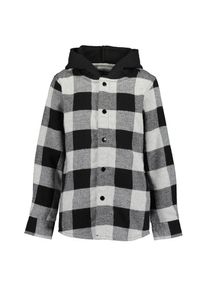 Blue Seven , Kinder , Langarmhemd »Jungen Flanell-Hemd« 1 Stk. , 999 - SCHWARZ KARO , 122 , 122 , Jungen Flanellhemd mit Kapuze