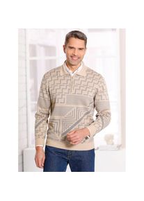 Classic , Damen , Polokragenpullover »Polopullover« , beige-grau-gemustert , 56 , 56 , gerippter Polokragen