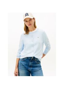 Tommy Hilfiger , Damen , Cardigan »CO JERSEY STITCH CARDIGAN« , Breezy Blue , XXL (44) , XXL (44) , Basic Cardigan von TOMMY HILFIGER