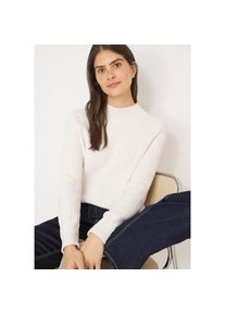 Cecil , Damen , Stehkragenpullover , light greige , M (40) , M (40) , Chenille Pullover von CECIL