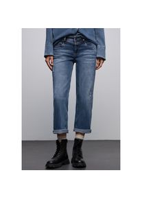 Street One, Damen, Straight-Jeans &raquo;Style STRAIGHT LEG&laquo;, mid blue authentic washed, L&auml;nge 28, 32 -L&auml;nge 28, mid blue authentic washed, Destroyed Look 