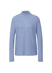 STREET ONE , Damen , Stehkragenpullover , frosted blue mel. , 34 , 34 , Softer Strukturpullover von STREET ONE